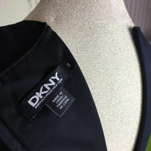 DKNY Accordion-Pleated Wool Blend Sheath Dress - Picture 5 of 7